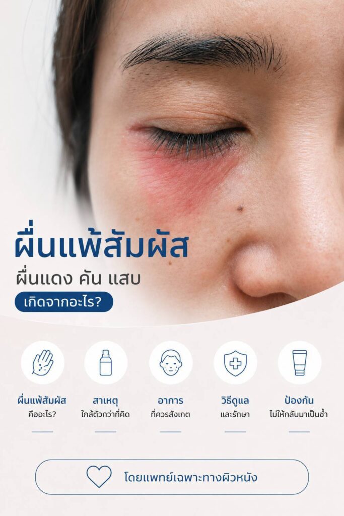 ผื่นแดง คัน แสบ รอบดวงตา เกิดจากอะไร